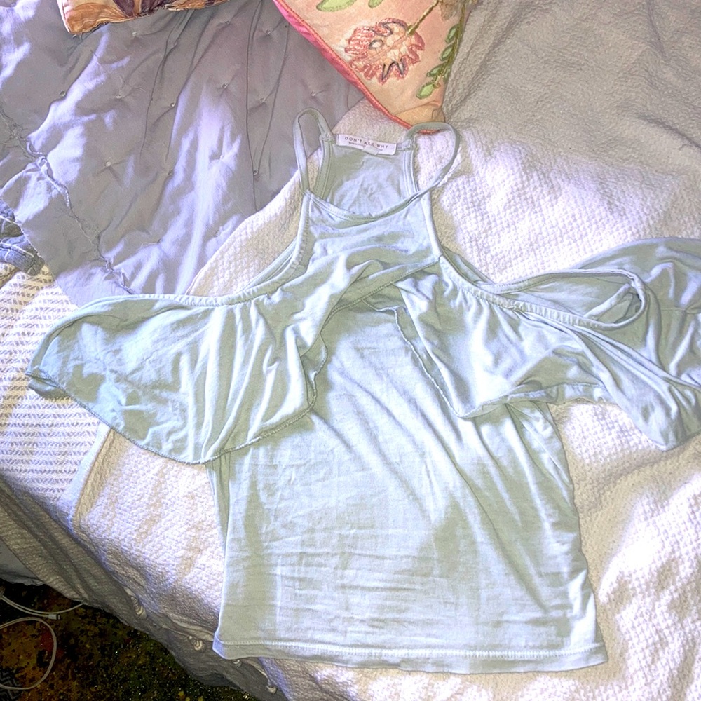 Light Mint Green Off the Shoulder Tank Top